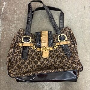 Vintage Y2K rocawear Brown and Gold Designer Tote Bag